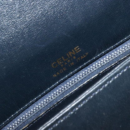 Celine Shoulder Leather, Navy, Leather, Shoulder Bag