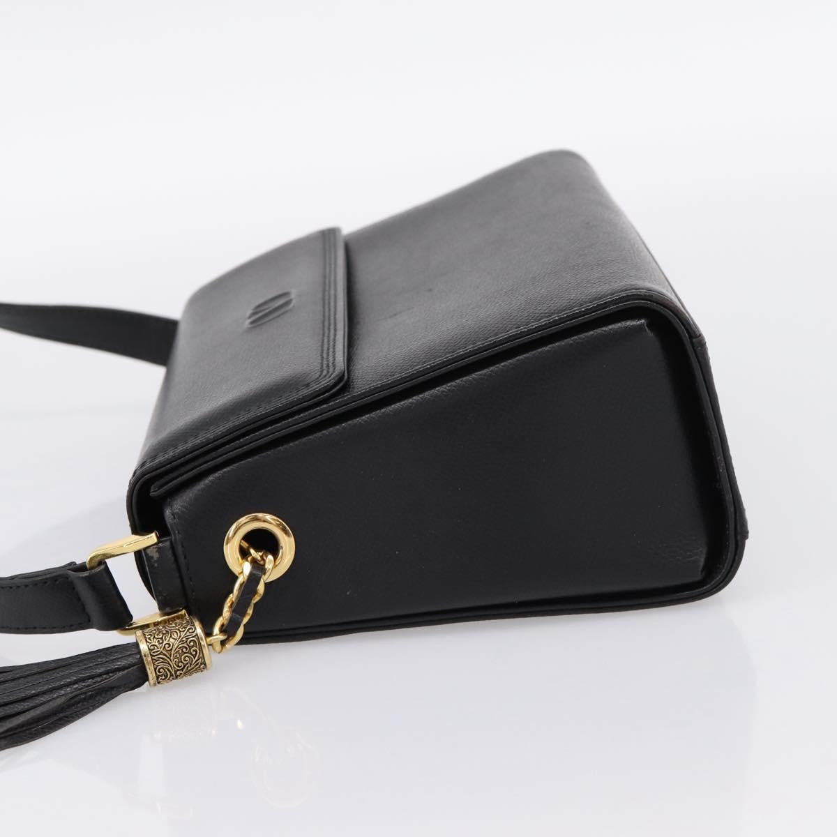 Valentino Garavani VLogo Leather, Black, Leather, Shoulder Bag