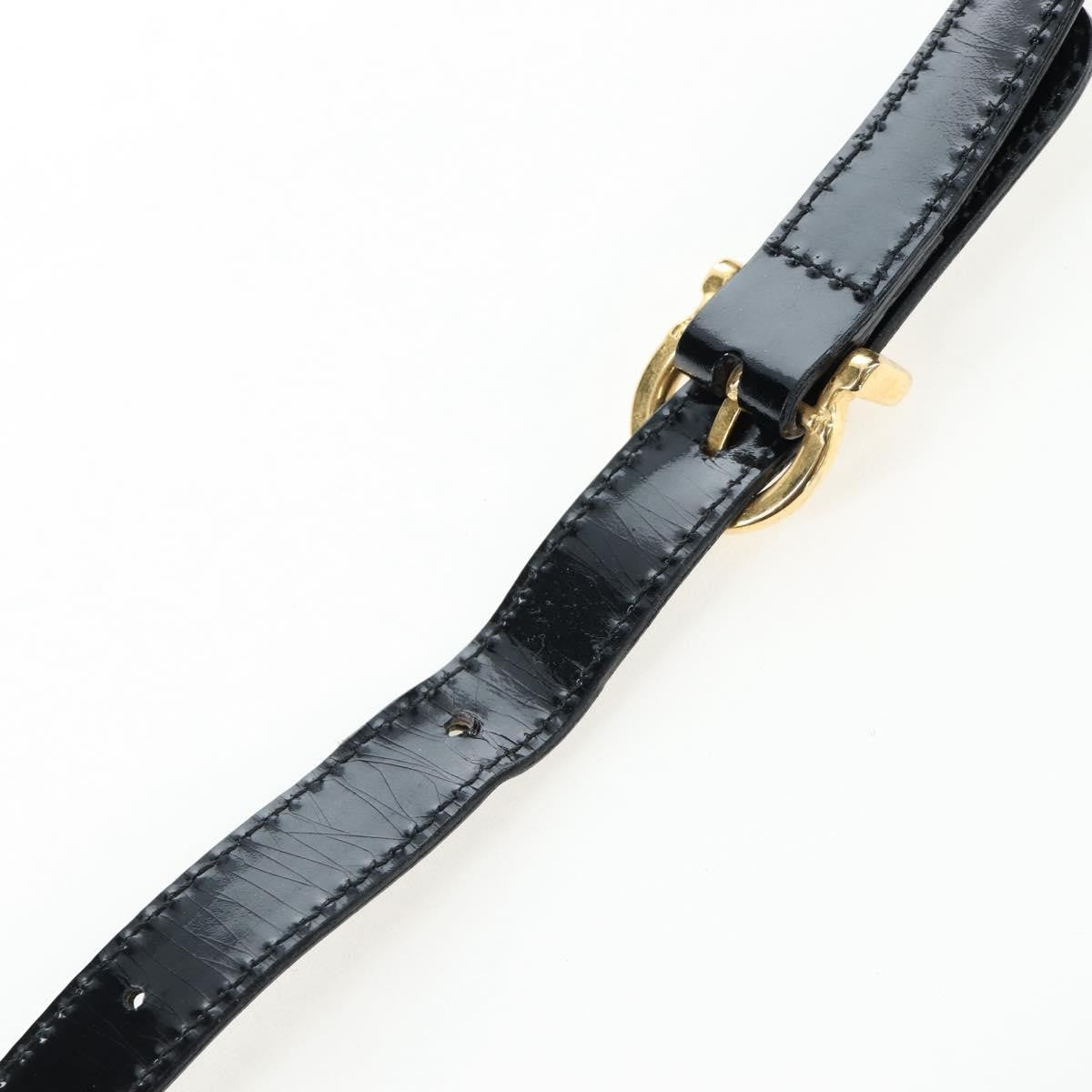 Salvatore Ferragamo Vala Patent Leather, Black, Patent Leather, Shoulder Bag