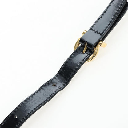 Salvatore Ferragamo Vala Patent Leather, Black, Patent Leather, Shoulder Bag