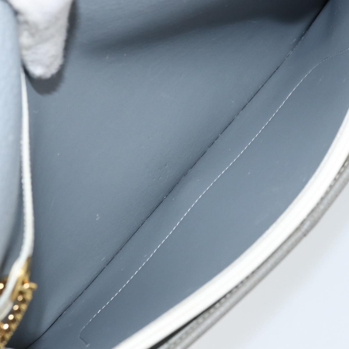 Christian Dior Vintage Honeycomb chain Canvas, White, Canvas, Shoulder Bag