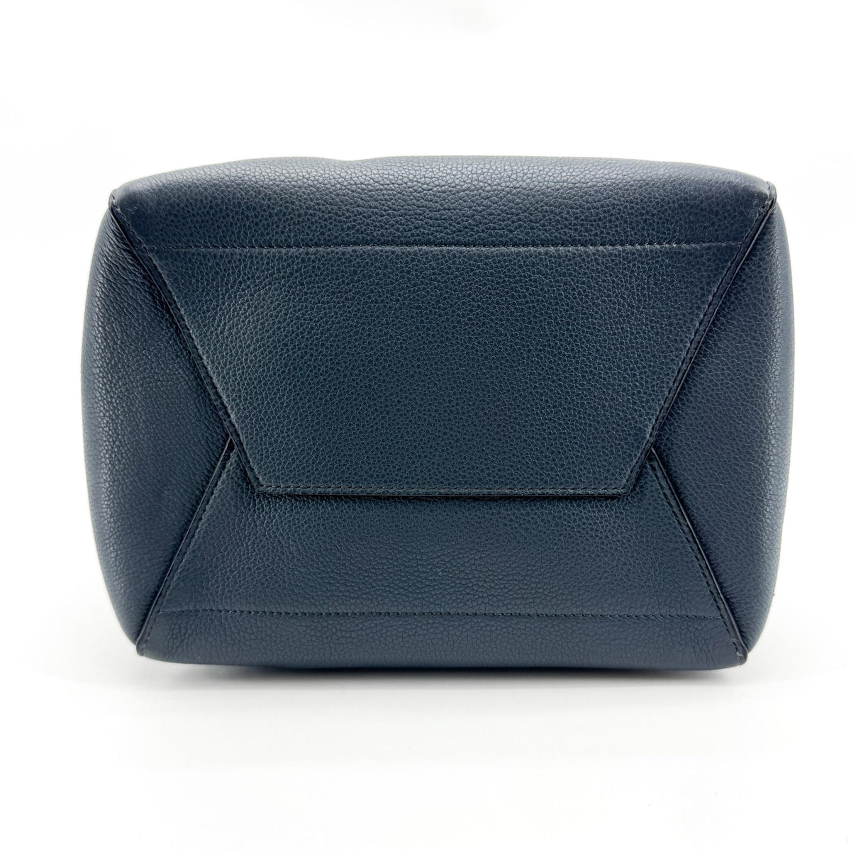 Celine Sangle Seau Calfskin, Navy, Leather, Handbag