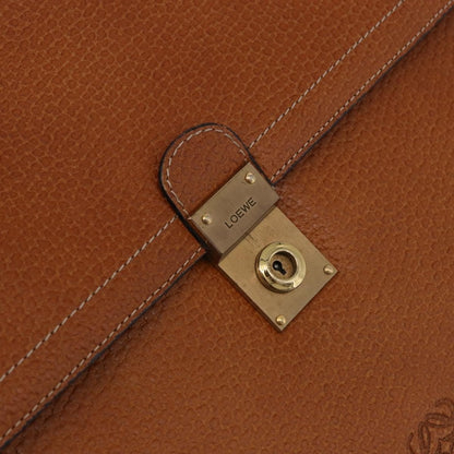 Loewe Anagram Business Leather, Brown, Leather, Briefcase