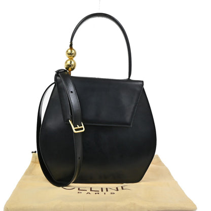 Celine Vintage Leather, Black, Leather, Shoulder Bag