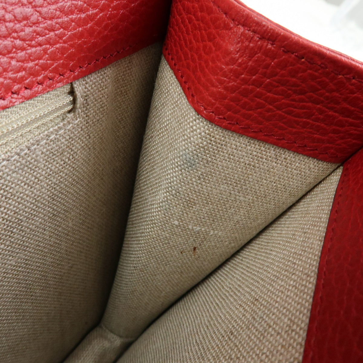 Gucci Interlocking Leather, Red, Leather, Shoulder Bag