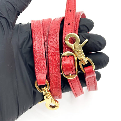 Balenciaga Classic Studs Envelope Strap Clutch Leather, Red, Leather, Clutch