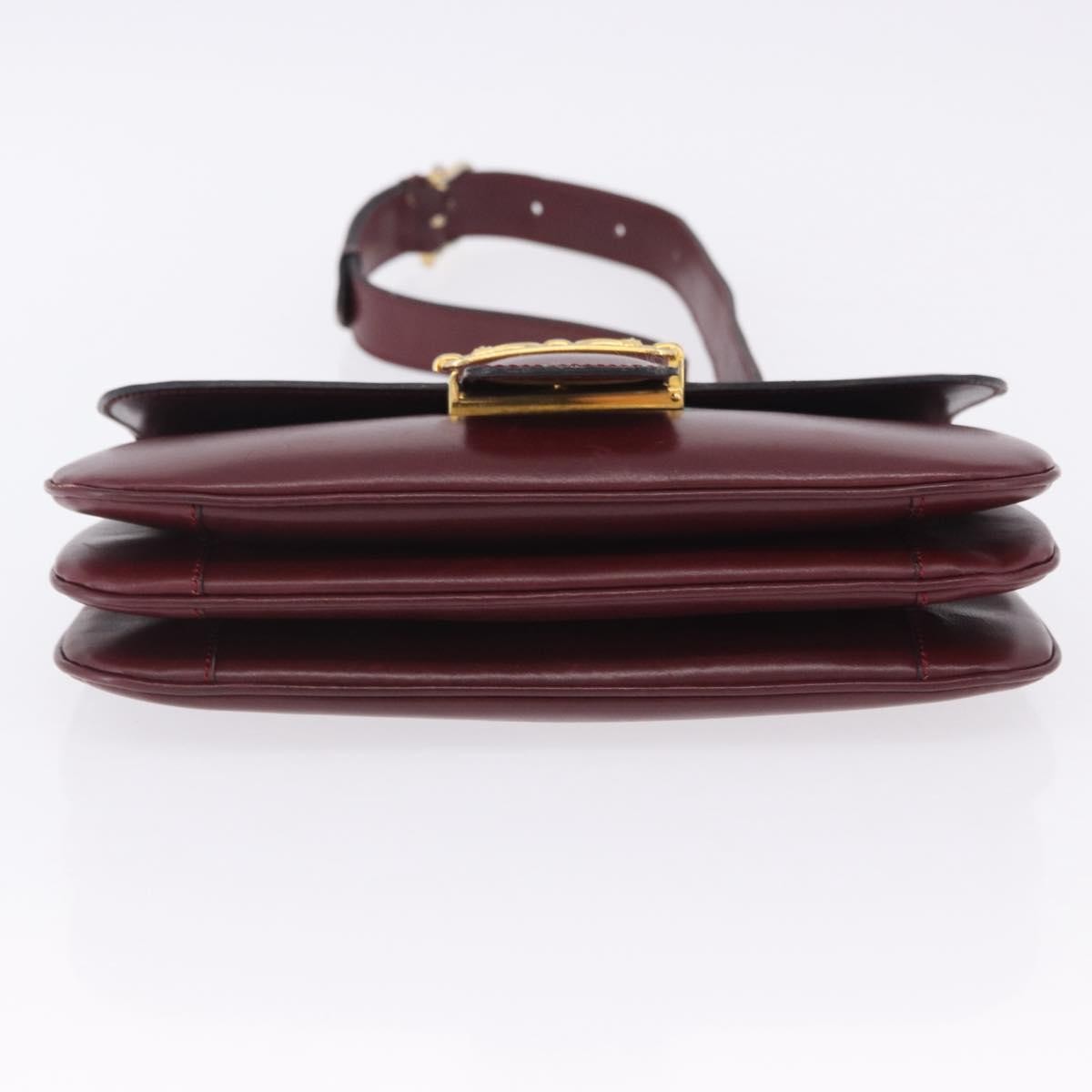 Celine Shoulder Leather, Burgundy, Leather, Shoulder Bag