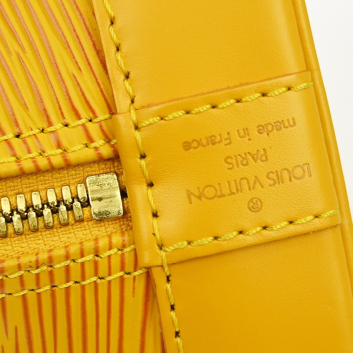 Louis Vuitton Alma Epi, Yellow, Leather, Handbag