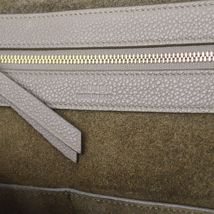 Celine Phantom Tie Cabas Leather, Gray, Leather, Tote Bag