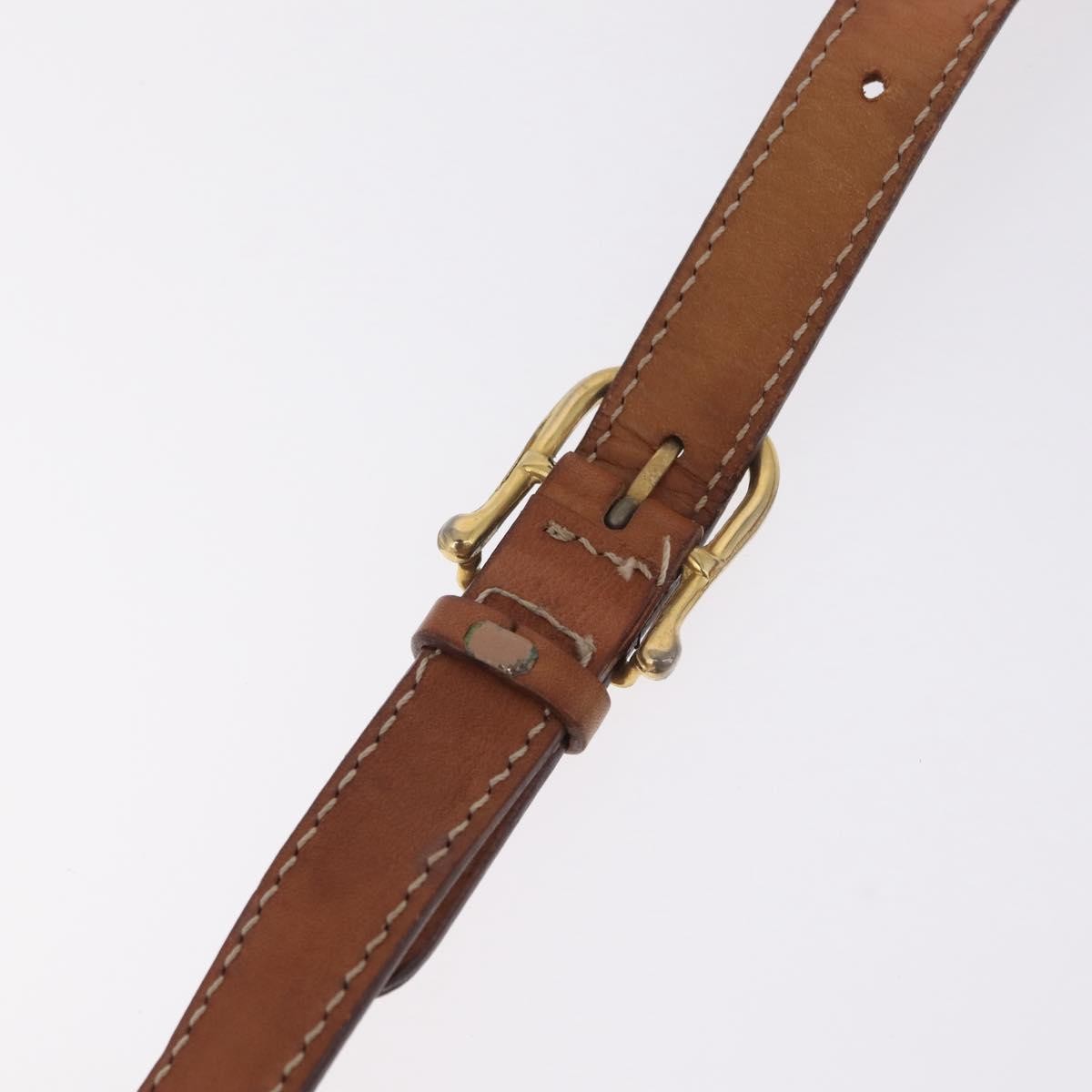 Celine Macadam Shoulder Leather, Brown, Canvas, Crossbody Bag