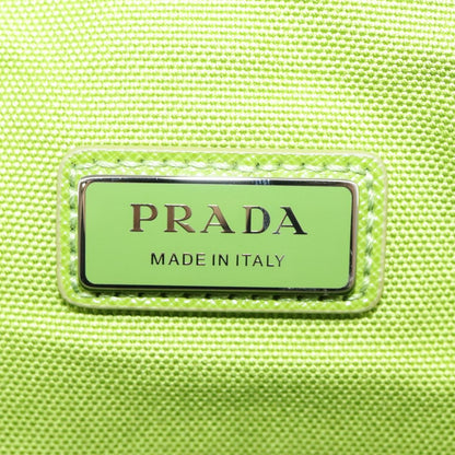 Prada Zipped Triangle Canvas, Green, Canvas, Crossbody Bag