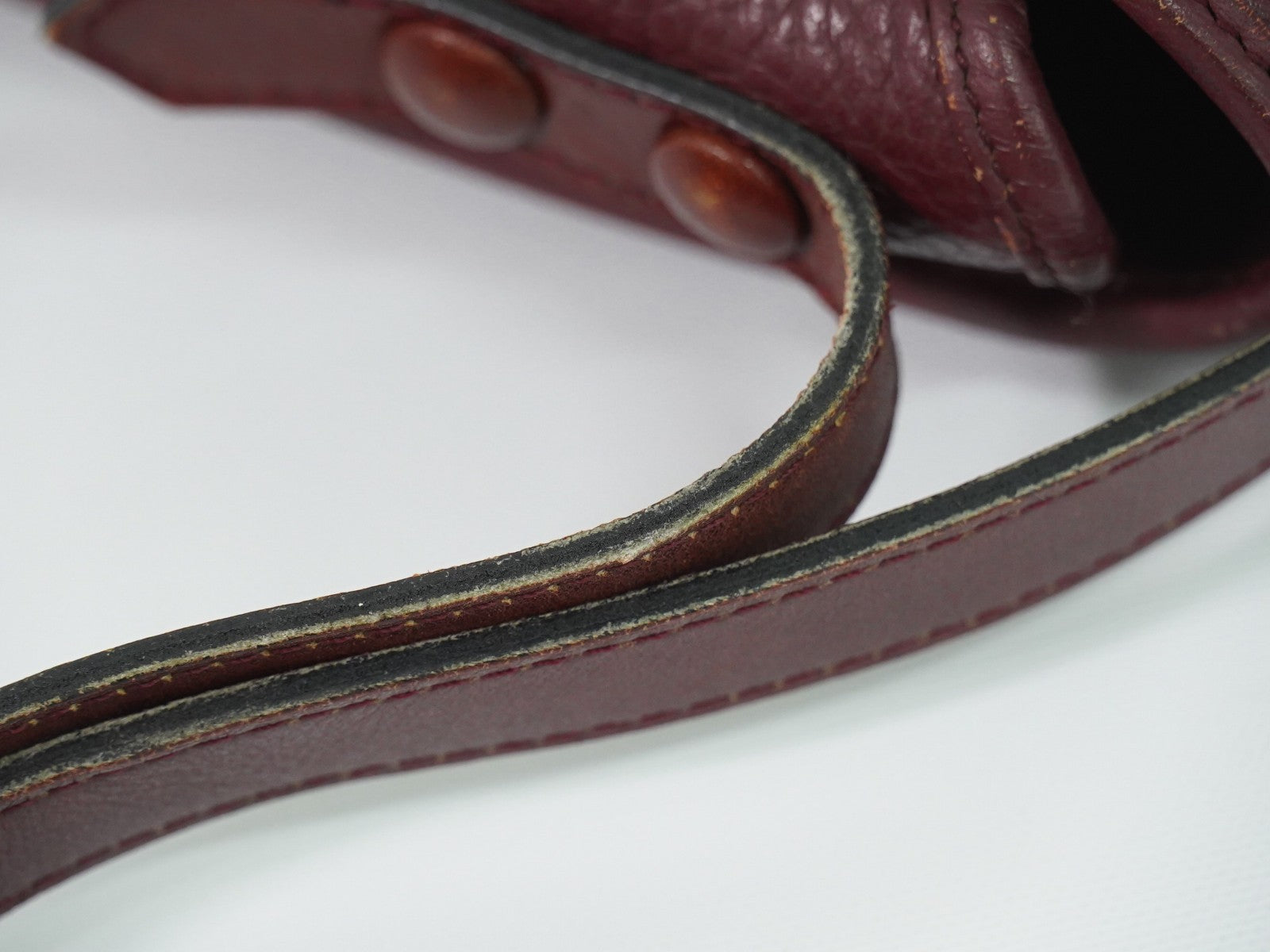 Christian Dior Vintage CD Flap Leather, Burgundy, Leather, Shoulder Bag