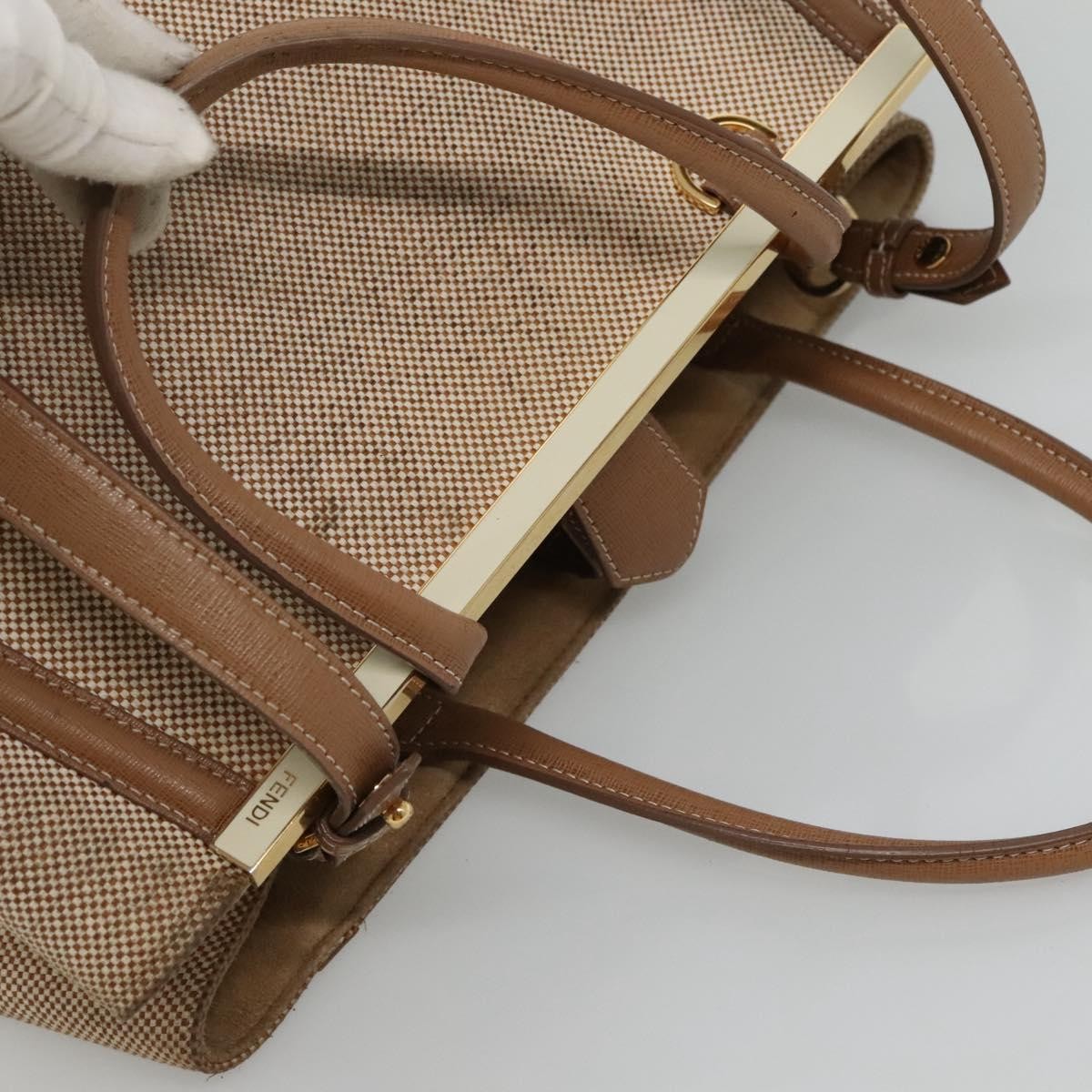 Fendi 2Jours Canvas, Beige, Canvas, Tote Bag