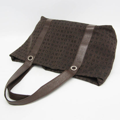 Bvlgari Logomania Canvas, Brown, Canvas, Tote Bag