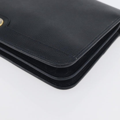 Christian Dior Vintage Chain Flap Leather, Navy, Leather, Shoulder Bag