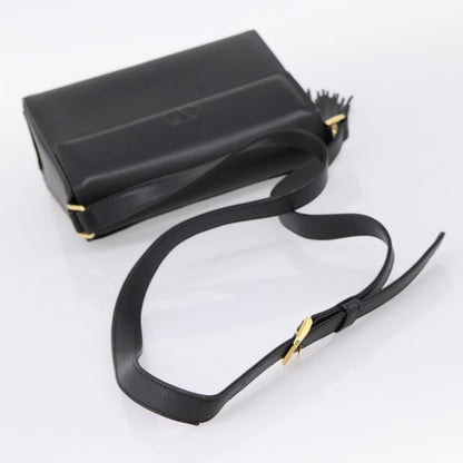 Valentino Garavani VLogo Leather, Black, Leather, Shoulder Bag