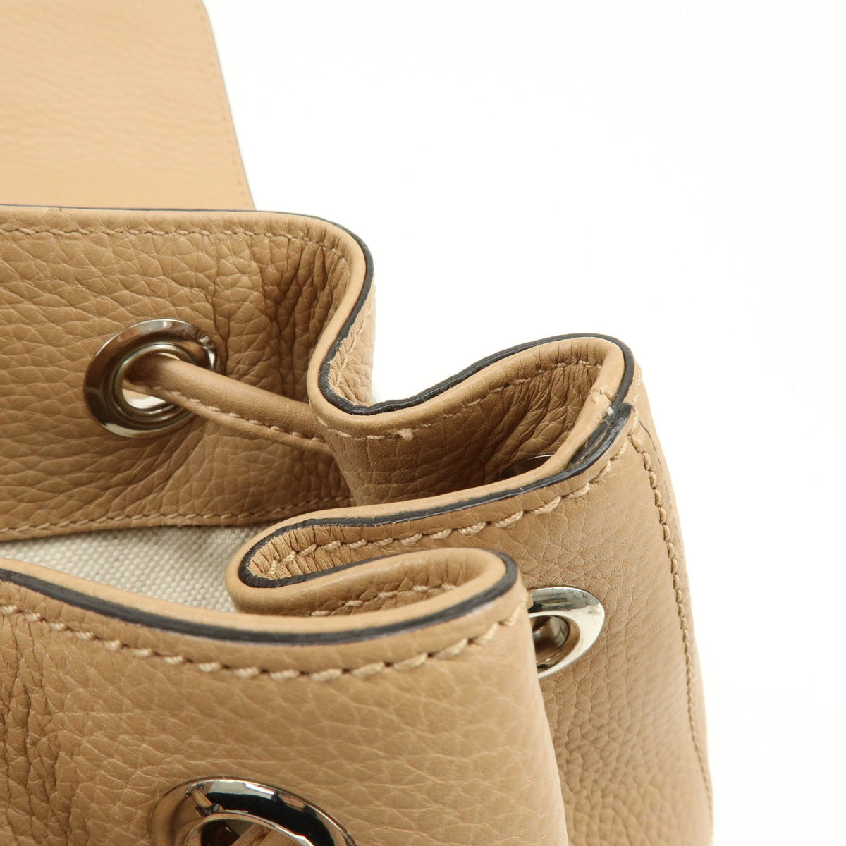 Gucci Bamboo Tassel Leather, Beige, Leather, Backpack