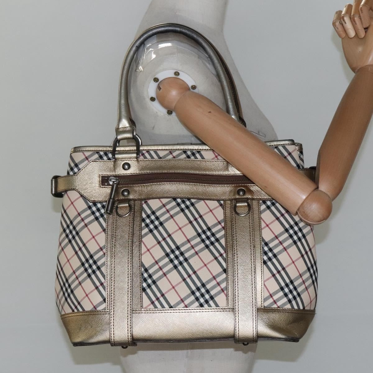 Burberry Nova Check Tote Canvas and Leather, Beige, Canvas, Tote Bag