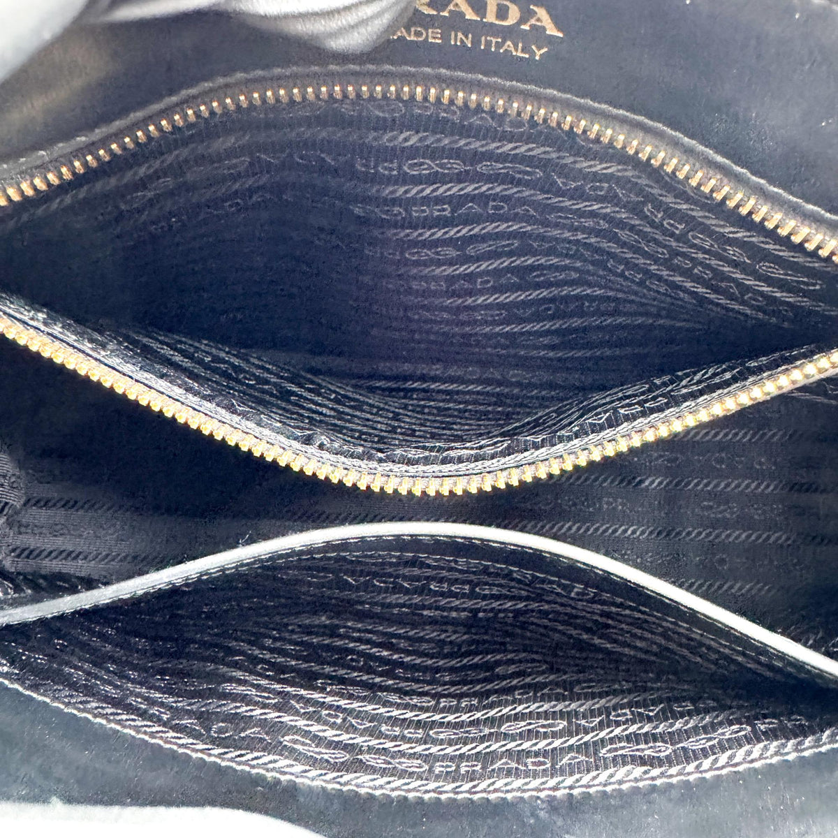 Prada Double Zip Diagramme Quilted Leather, Black, Leather, Tote Bag