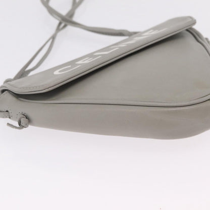 Celine Triangle Leather, Gray, Leather, Handbag