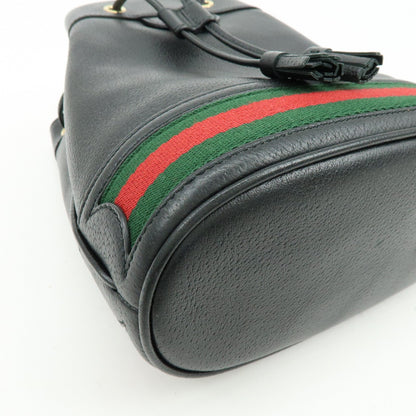 Gucci Ophidia Bucket Leather, Black, Leather, Handbag
