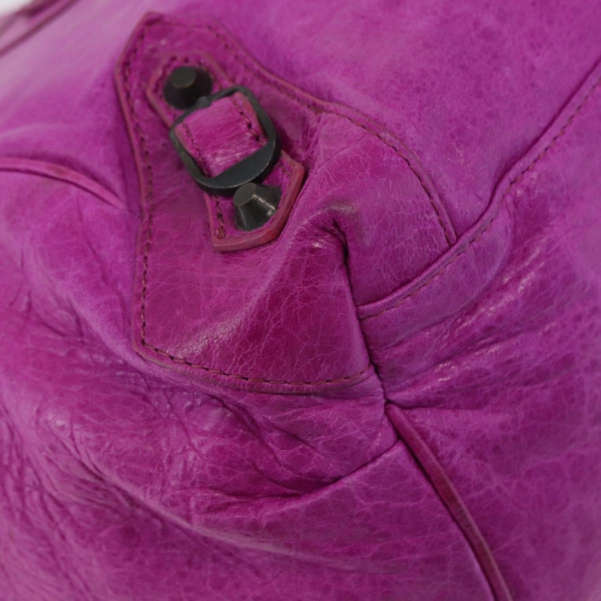 Balenciaga Classic Studs Sunday Tote Leather, Purple, Leather, Handbag