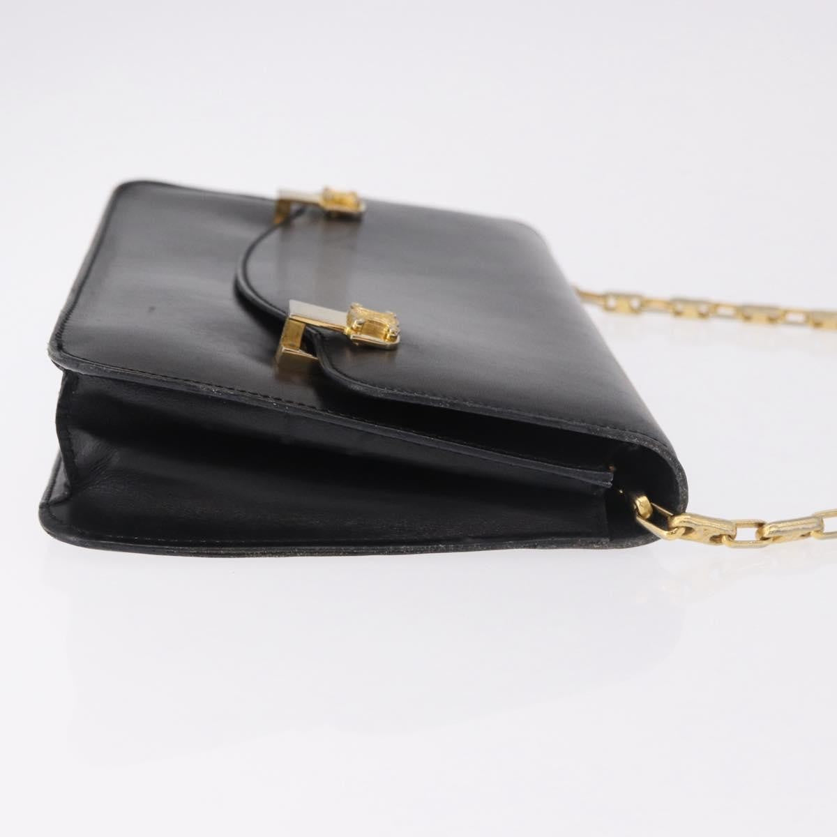 Celine Shoulder Leather, Black, Leather, Shoulder Bag