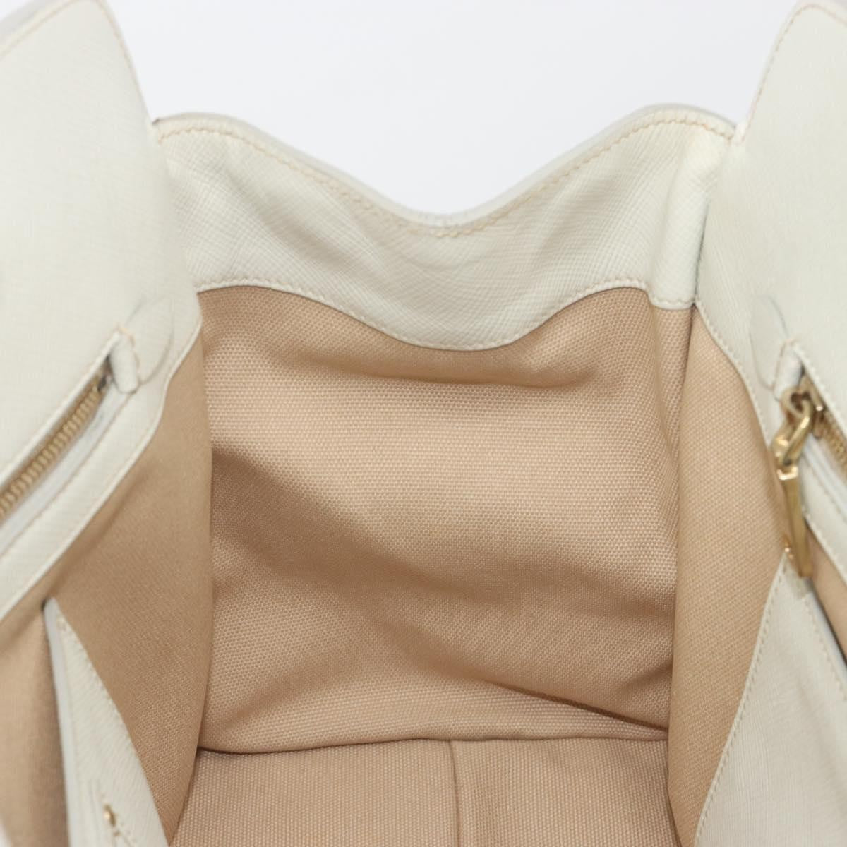 Prada Cuir Frame Convertible Canvas and Saffiano Leather, Beige, Canvas, Tote Bag