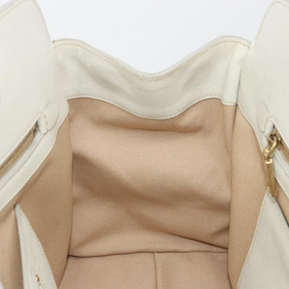 Prada Cuir Frame Convertible Canvas and Saffiano Leather, Beige, Canvas, Tote Bag