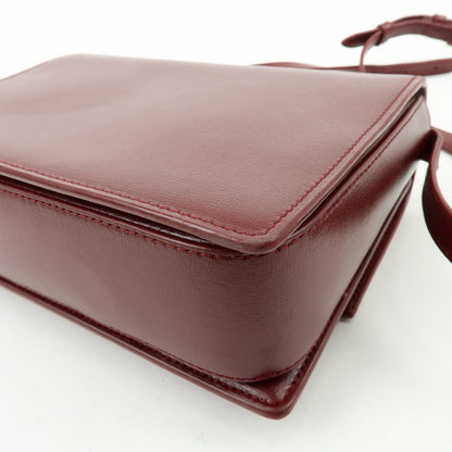 Saint Laurent Bellechasse Satchel Leather, Red, Leather, Handbag