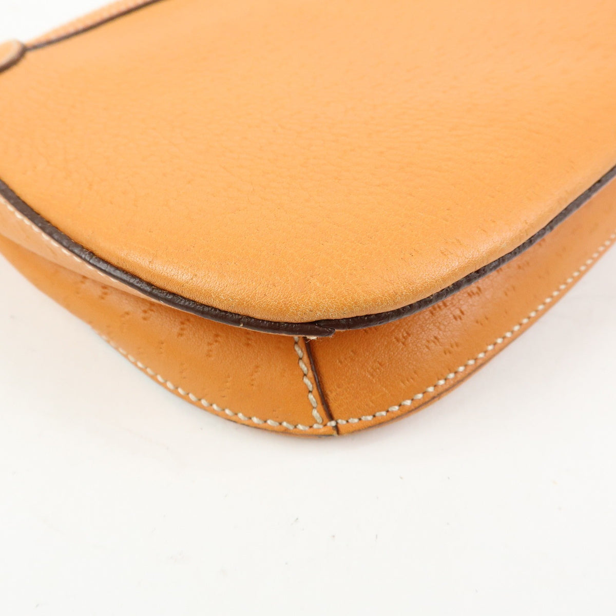 Salvatore Ferragamo Gancini Top Handle Leather, Orange, Leather, Handbag