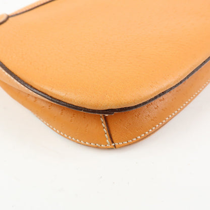 Salvatore Ferragamo Gancini Top Handle Leather, Orange, Leather, Handbag