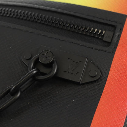 Louis Vuitton Pochette A4 Rainbow Taiga Leather, Black, Leather, Clutch