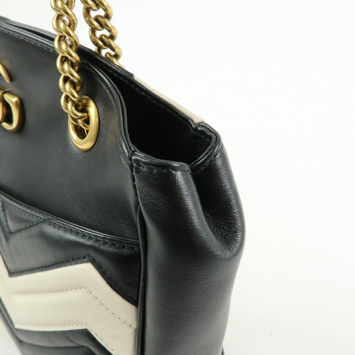 Gucci GG Marmont Chain Matelasse Leather, Black, Leather, Crossbody Bag