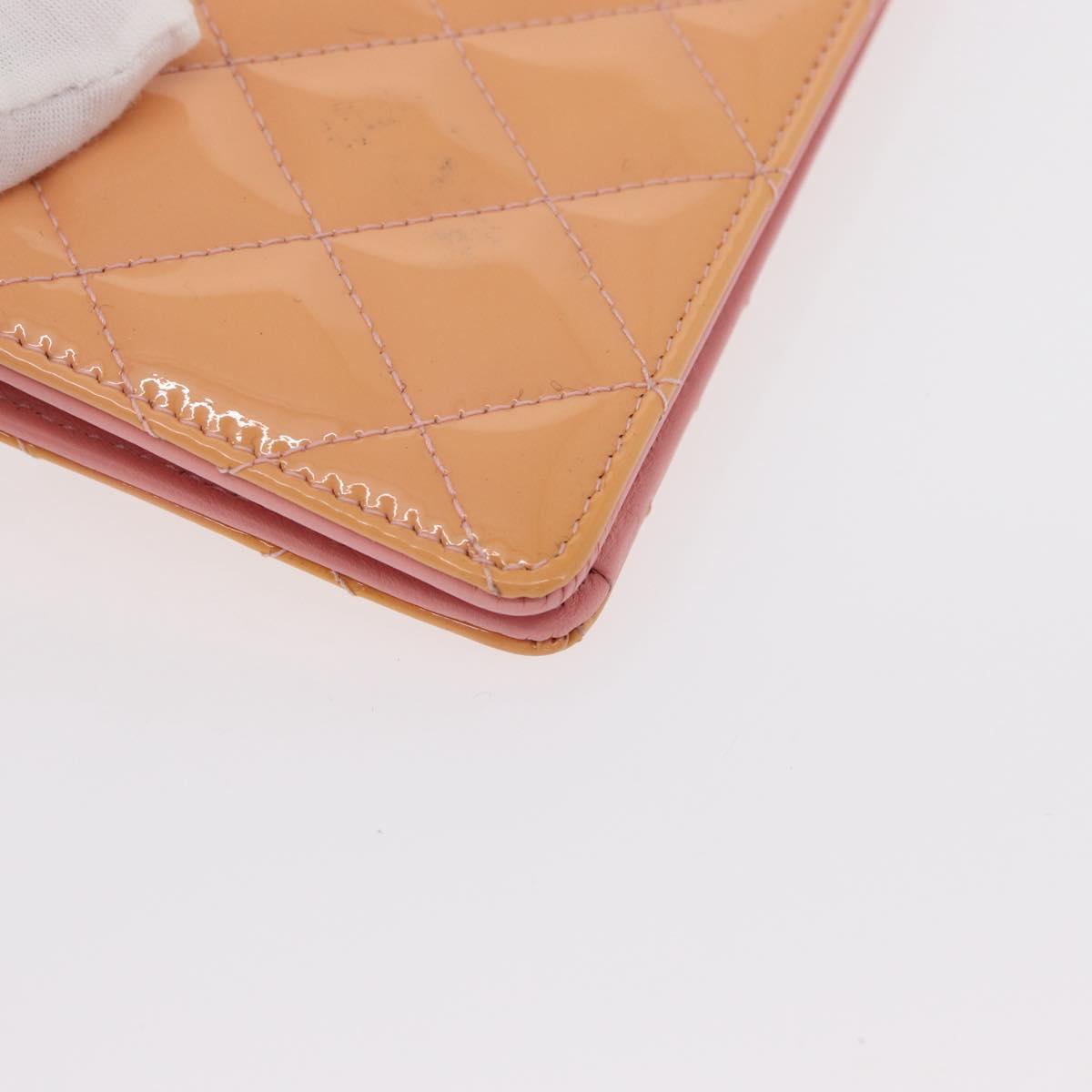 Chanel CC Wallet Quilted Patent, ORANGE, PATENT_LEATHER, Wallets