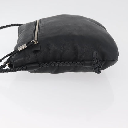 Gucci Braided Strap Zip Messenger Leather, Black, Leather, Crossbody Bag