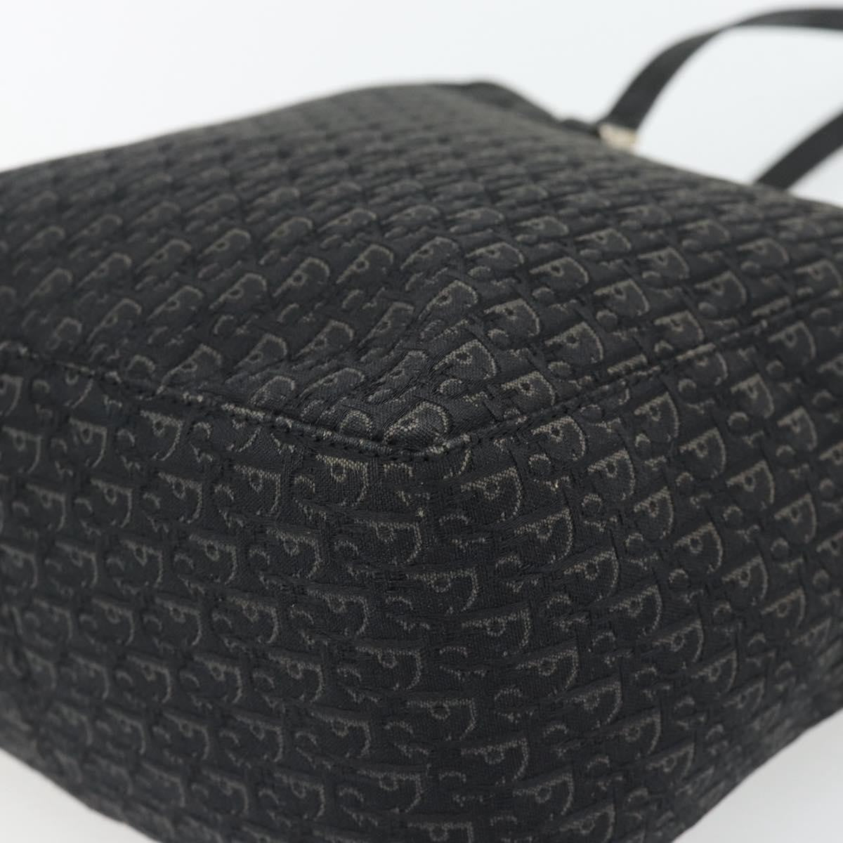 Christian Dior Vintage Open Pocket Diorissimo Canvas, Black, Canvas, Tote Bag
