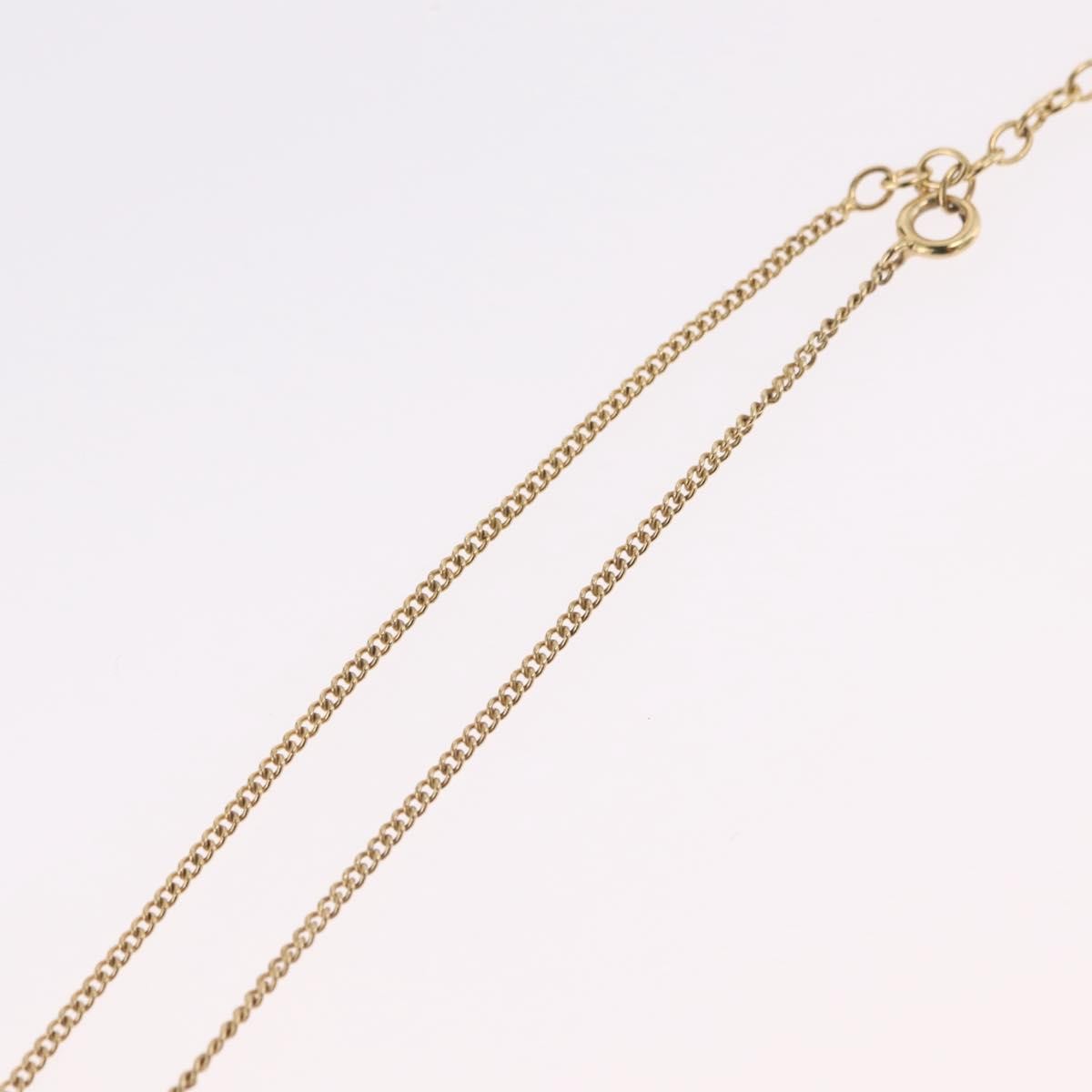Christian Dior Round Logo Pendant Metal with Crystal, Gold, Metal, Necklace