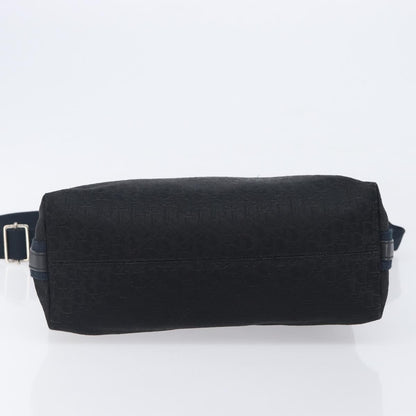 Christian Dior Vintage Street Chic Messenger Diorissimo Canvas and Leather, Black, Canvas, Handbag