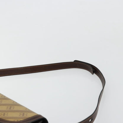 Balenciaga B. Shoulder Leather, Beige, Canvas, Shoulder Bag