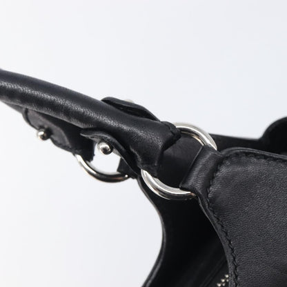 Salvatore Ferragamo Gancini Leather, Black, Leather, Handbag