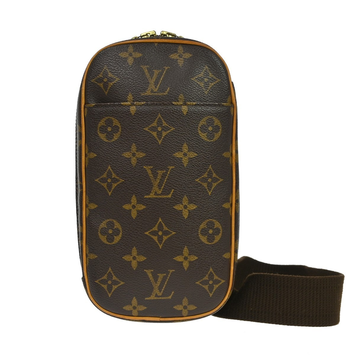 Louis Vuitton Pochette Gange Monogram Canvas, Brown, Canvas, Clutch
