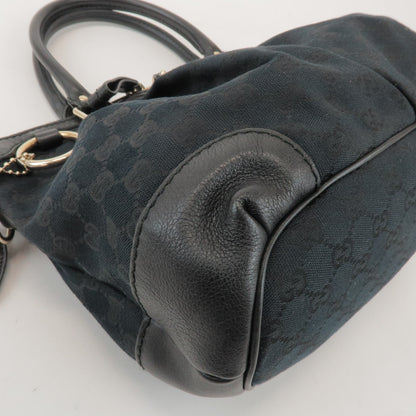 Gucci Sukey Top Handle Satchel GG Canvas with Leather, Black, Canvas, Handbag
