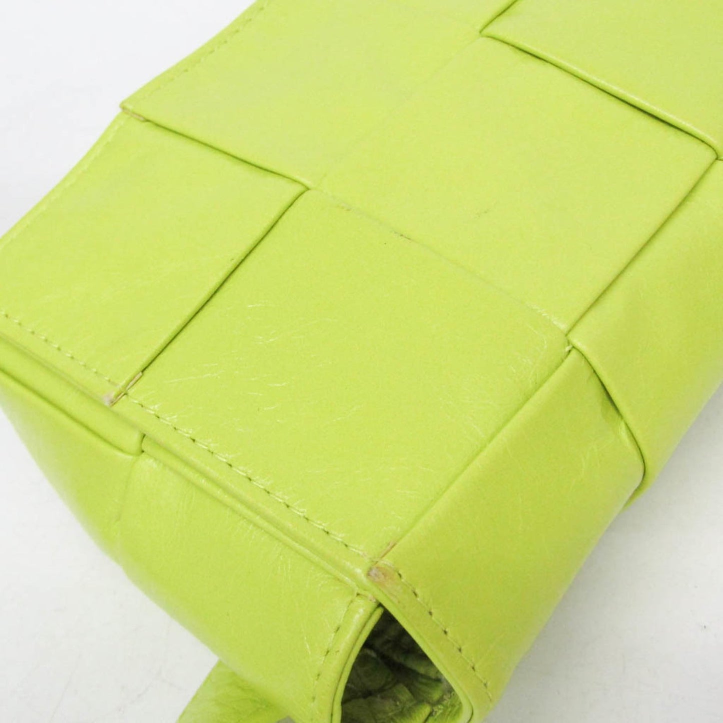 Bottega Veneta Cassette Leather, Green, Leather, Clutch