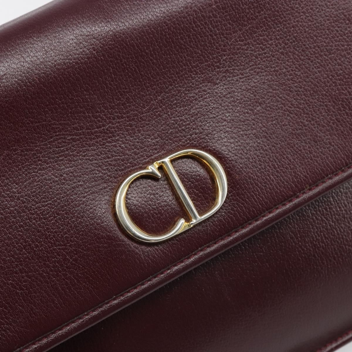 Christian Dior Shoulder Leather, Burgundy, Leather, Shoulder Bag