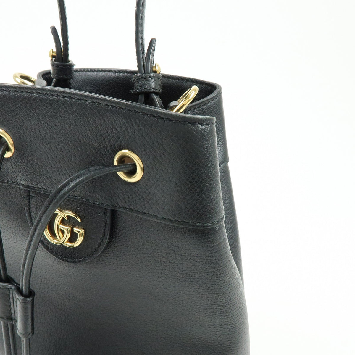 Gucci Ophidia Bucket Leather, Black, Leather, Handbag