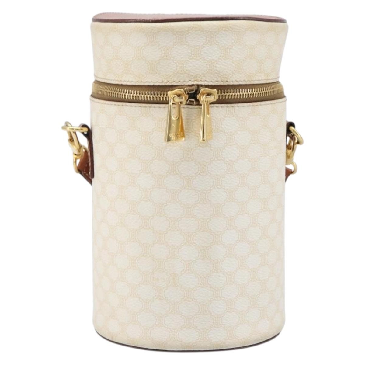 Celine Vintage Macadam Canvas, Beige, PVC, Shoulder Bag