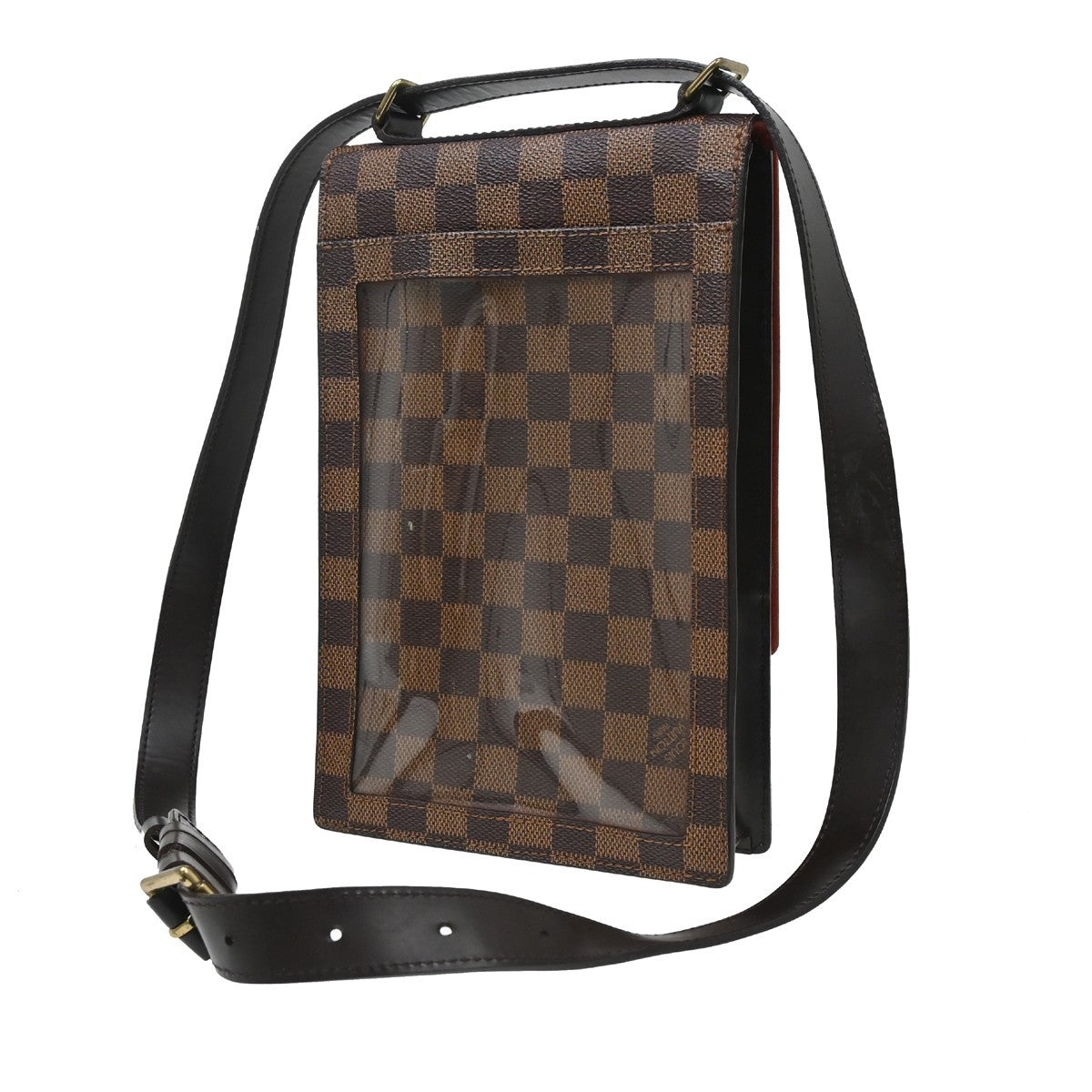 Louis Vuitton Portobello Messenger Damier Ebene, Brown, Canvas, Clutch