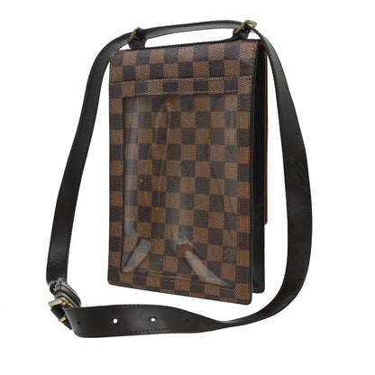 Louis Vuitton Portobello Messenger Damier Ebene, Brown, Canvas, Clutch