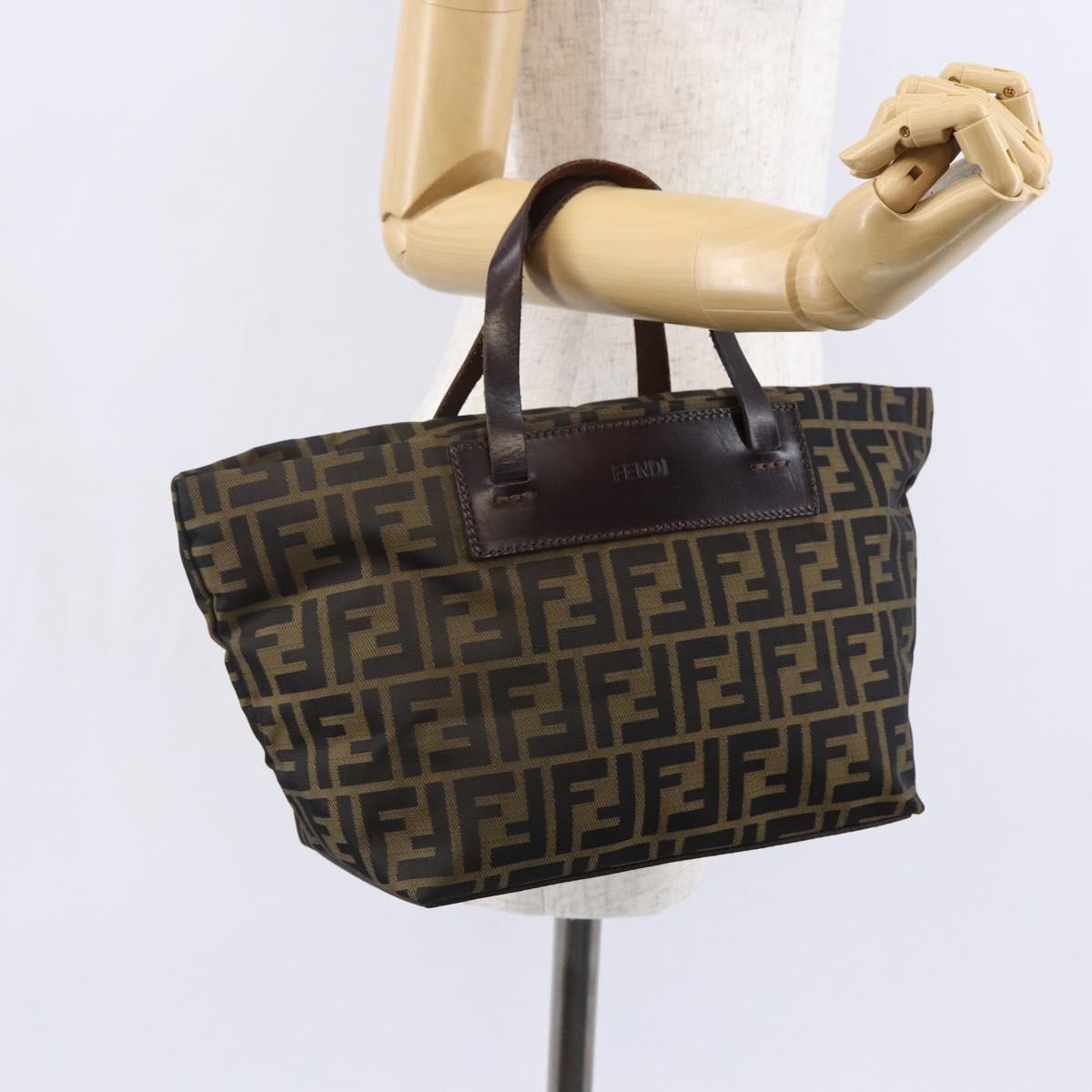 Fendi Vintage Zucca Handbag Zucca, BLACK, CANVAS, Handbag